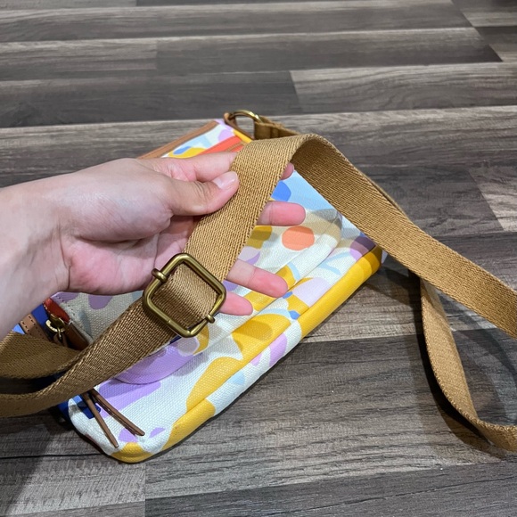Fossil Eliza Bright Multicolor Canvas Leather Crossbody Bag - Picture 6 of 10